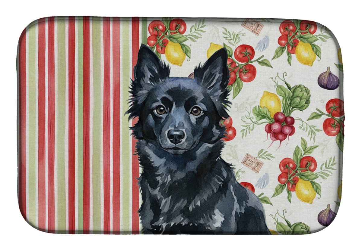 Picture of Carolines Treasures WDK8400DDM 21 x 14 in. Schipperke Vegetables Dish Drying Mat