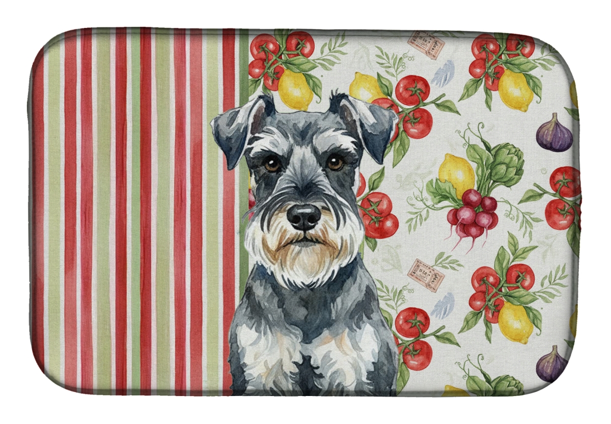Picture of Carolines Treasures WDK8401DDM 21 x 14 in. Schnauzer Vegetables Dish Drying Mat