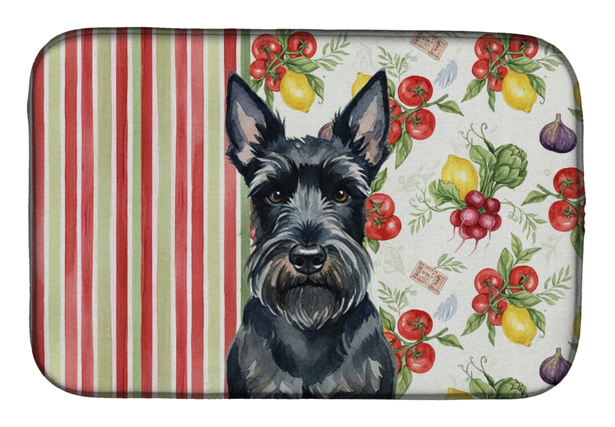 Picture of Carolines Treasures WDK8405DDM 21 x 14 in. Scottish Terrier Vegetables Dish Drying Mat