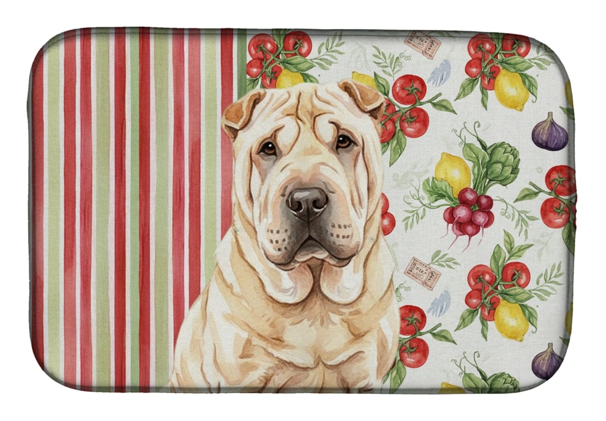 Picture of Carolines Treasures WDK8408DDM 21 x 14 in. Shar Pei Vegetables Dish Drying Mat
