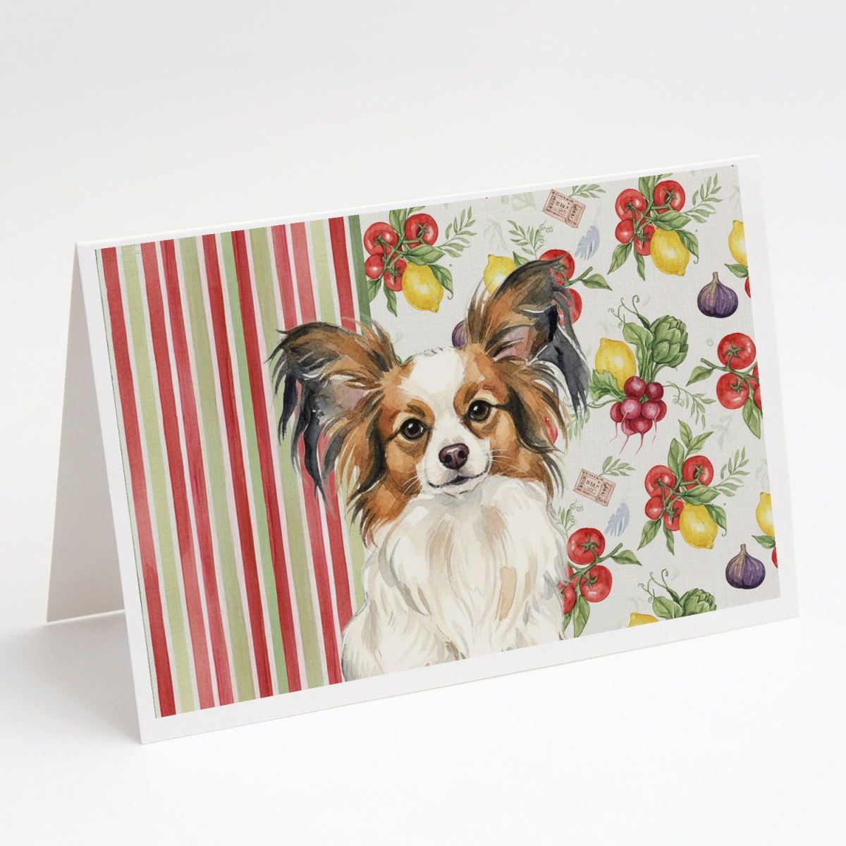 WDK8345GCA7P 5 x 7 in. White with Sable Papillon Vegetables Greeting Cards, Pack of 8