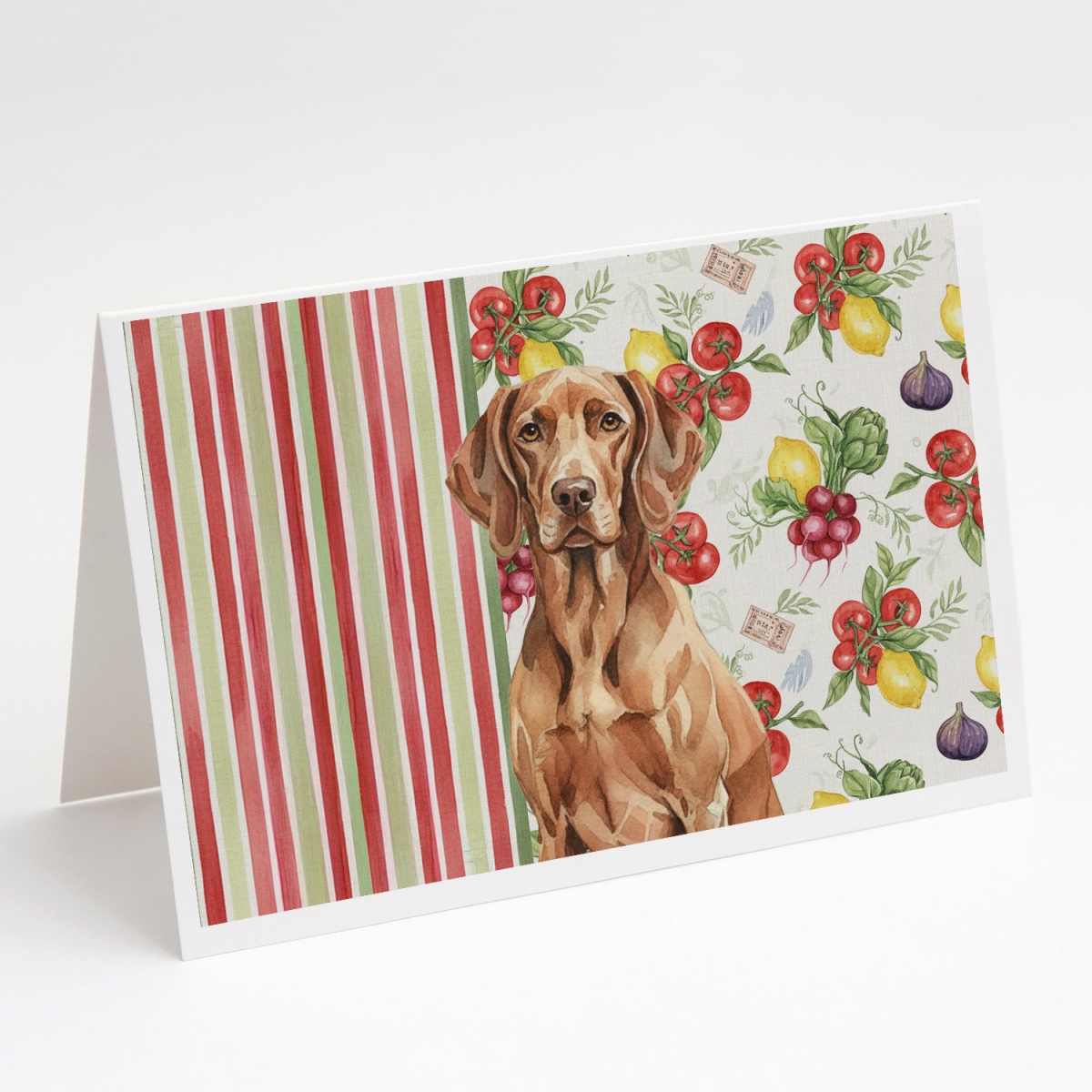 WDK8356GCA7P 5 x 7 in. Liver Pointer Vegetables Greeting Cards, Pack of 8