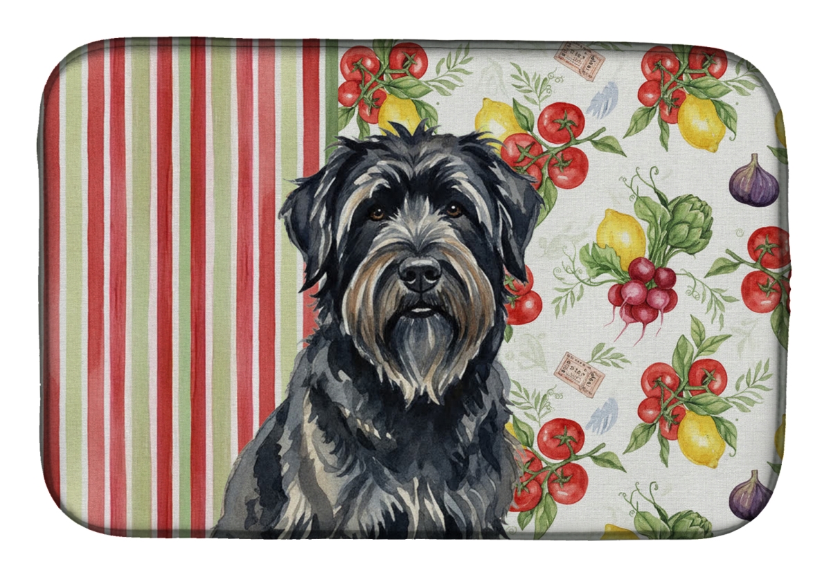 Picture of Carolines Treasures WDK8133DDM 21 x 14 in. Bouvier Des Flandres Vegetables Dish Drying Mat