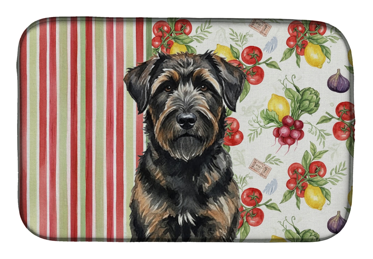 Picture of Carolines Treasures WDK8134DDM 21 x 14 in. Brindle Bouvier Des Flandres Vegetables Dish Drying Mat