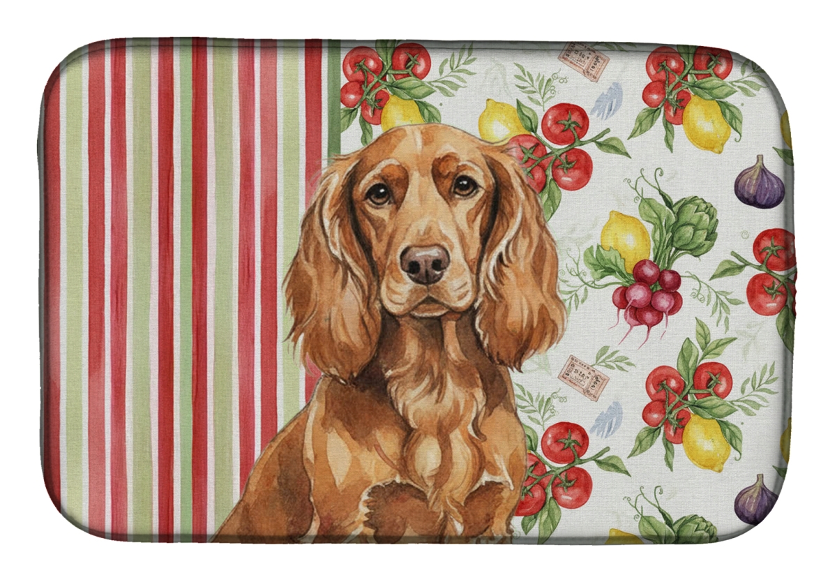 Picture of Carolines Treasures WDK8138DDM 21 x 14 in. Boykin Spaniel Vegetables Dish Drying Mat