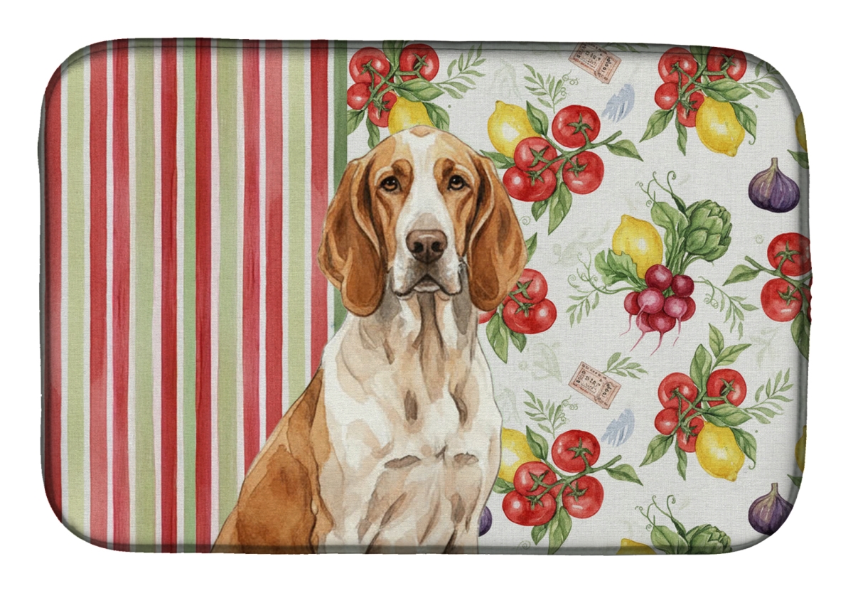 Picture of Carolines Treasures WDK8139DDM 21 x 14 in. Bracco Italiano Vegetables Dish Drying Mat