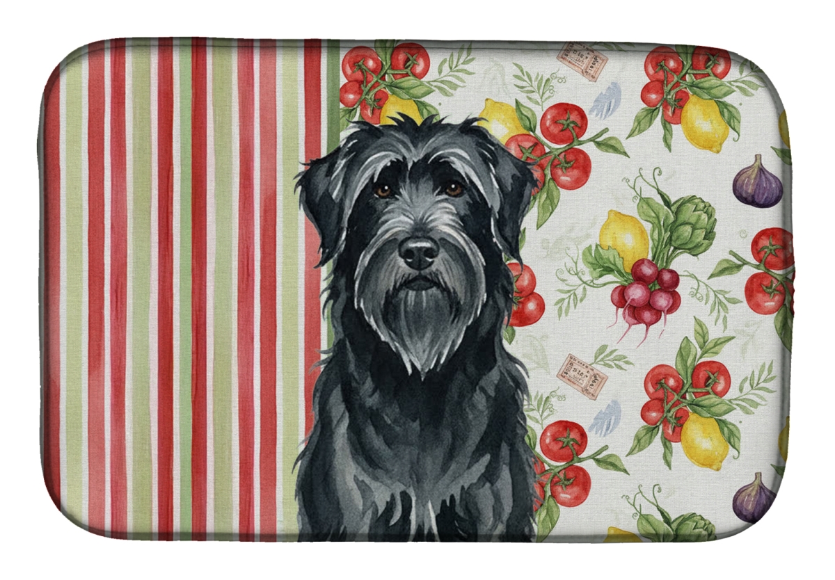 Picture of Carolines Treasures WDK8140DDM 21 x 14 in. Black Briard Vegetables Dish Drying Mat
