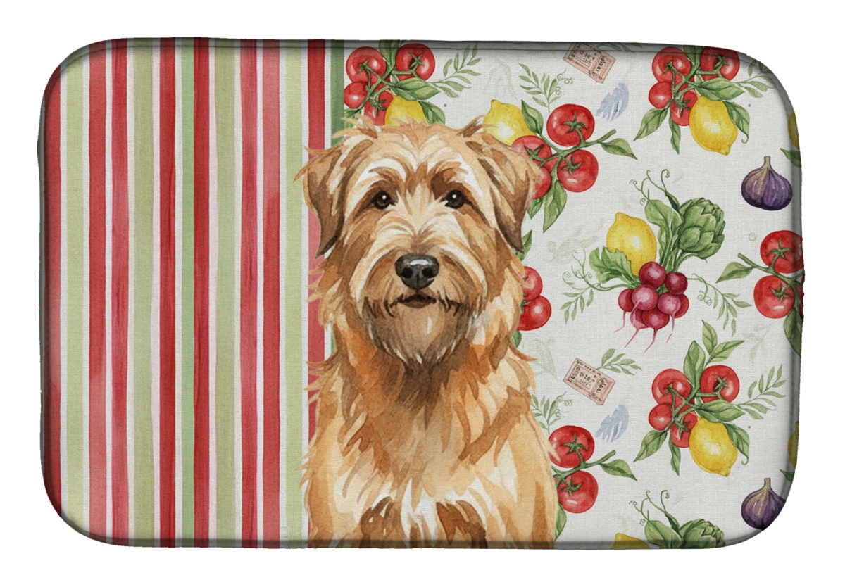 Picture of Carolines Treasures WDK8142DDM 21 x 14 in. Tawny Briard Vegetables Dish Drying Mat
