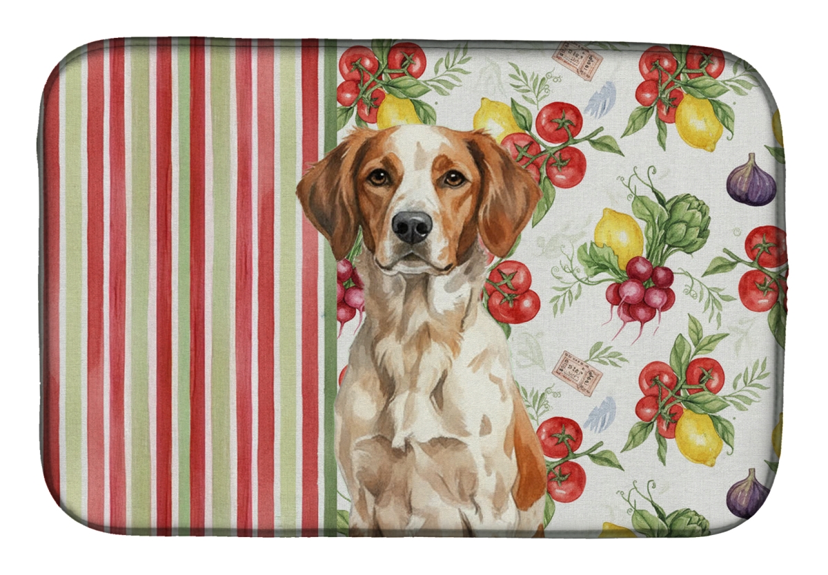 Picture of Carolines Treasures WDK8145DDM 21 x 14 in. Roan Brittany Vegetables Dish Drying Mat