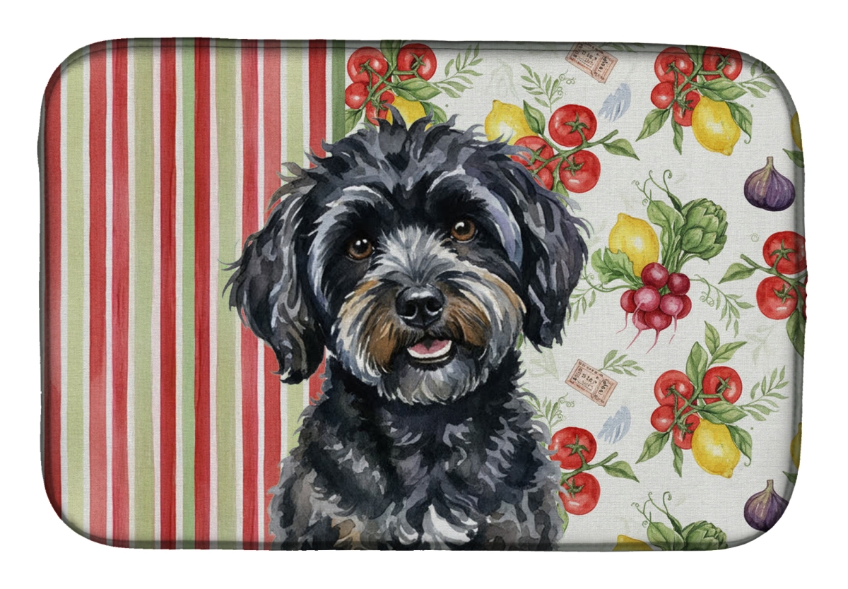 Picture of Carolines Treasures WDK8267DDM 21 x 14 in. Black Havanese Vegetables Dish Drying Mat