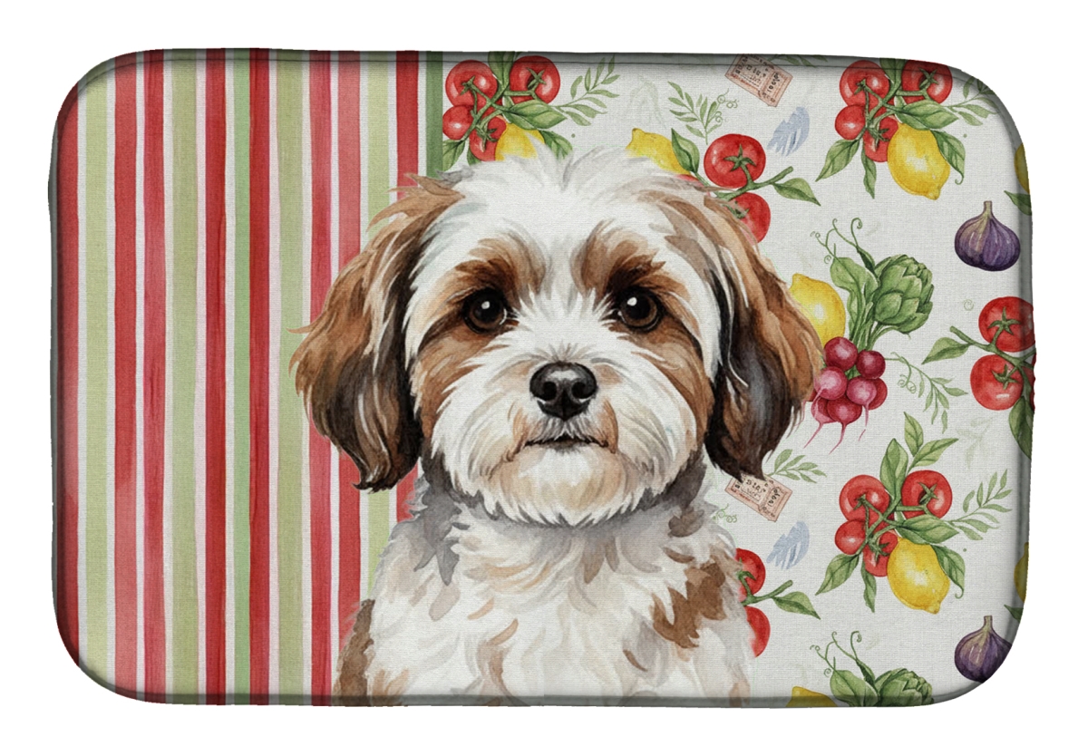 Picture of Carolines Treasures WDK8268DDM 21 x 14 in. Parti-Color Havanese Vegetables Dish Drying Mat