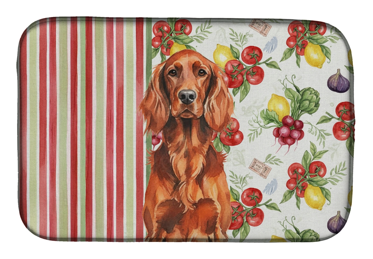 Picture of Carolines Treasures WDK8272DDM 21 x 14 in. Irish Setter Vegetables Dish Drying Mat