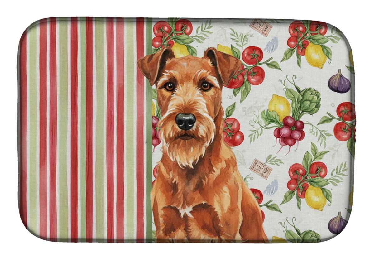 Picture of Carolines Treasures WDK8273DDM 21 x 14 in. Irish Terrier Vegetables Dish Drying Mat