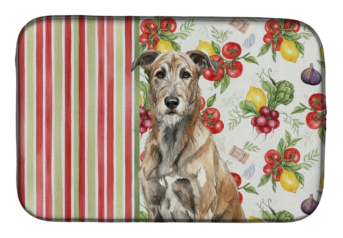 Picture of Carolines Treasures WDK8274DDM 21 x 14 in. Brindle Irish Wolfhound Vegetables Dish Drying Mat
