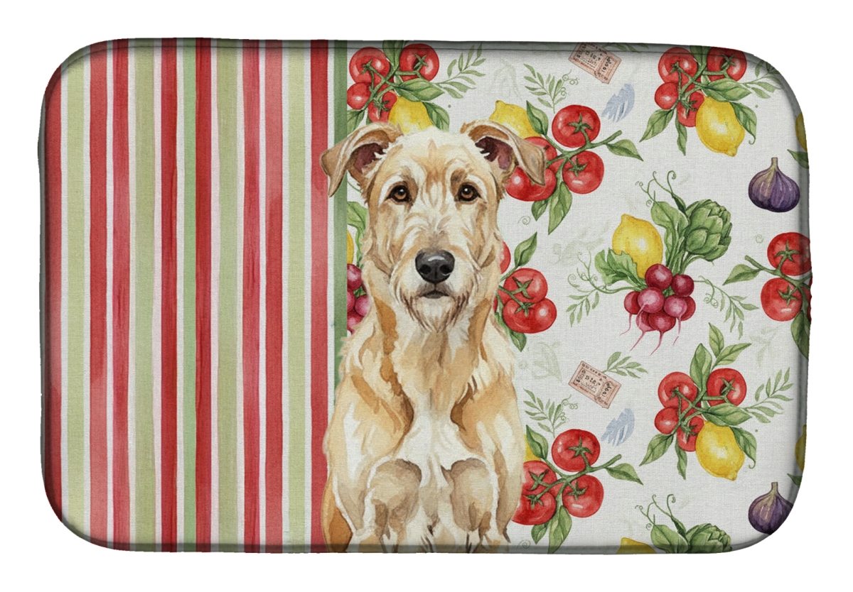 Picture of Carolines Treasures WDK8276DDM 21 x 14 in. Wheaten Irish Wolfhound Vegetables Dish Drying Mat