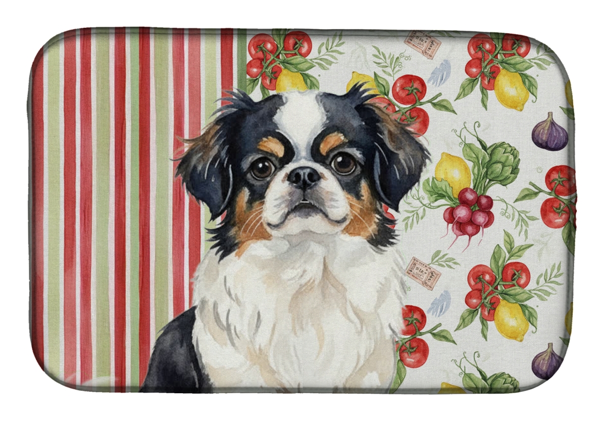 Picture of Carolines Treasures WDK8287DDM 21 x 14 in. Tricolor Japanese Chin Vegetables Dish Drying Mat