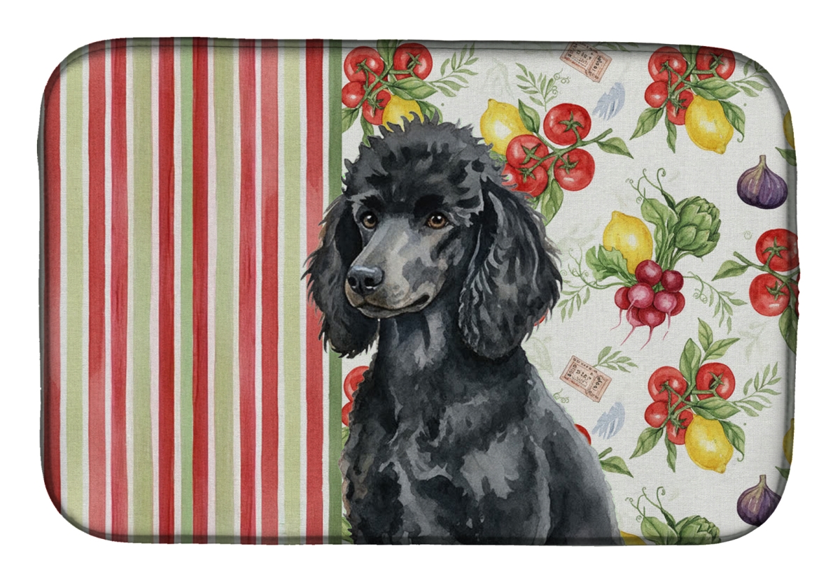 Picture of Carolines Treasures WDK8369DDM 21 x 14 in. Standard Black Poodle Vegetables Dish Drying Mat
