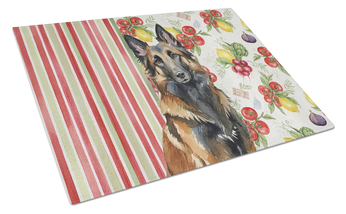 Picture of Carolines Treasures WDK8111LCB 11.25 x 15.25 in. Belgian Tervuren Vegetables Glass Cutting Board