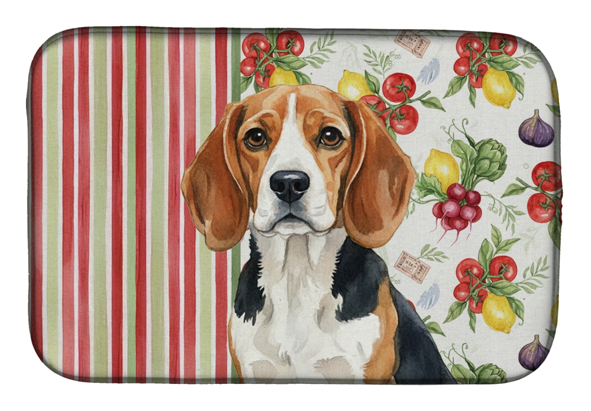 Picture of Carolines Treasures WDK8099DDM 21 x 14 in. Beagle Vegetables Dish Drying Mat