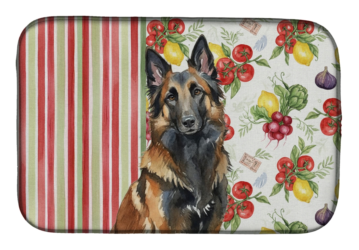 Picture of Carolines Treasures WDK8111DDM 21 x 14 in. Belgian Tervuren Vegetables Dish Drying Mat