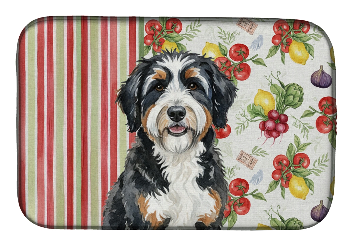 Picture of Carolines Treasures WDK8112DDM 21 x 14 in. Berndoodle Vegetables Dish Drying Mat