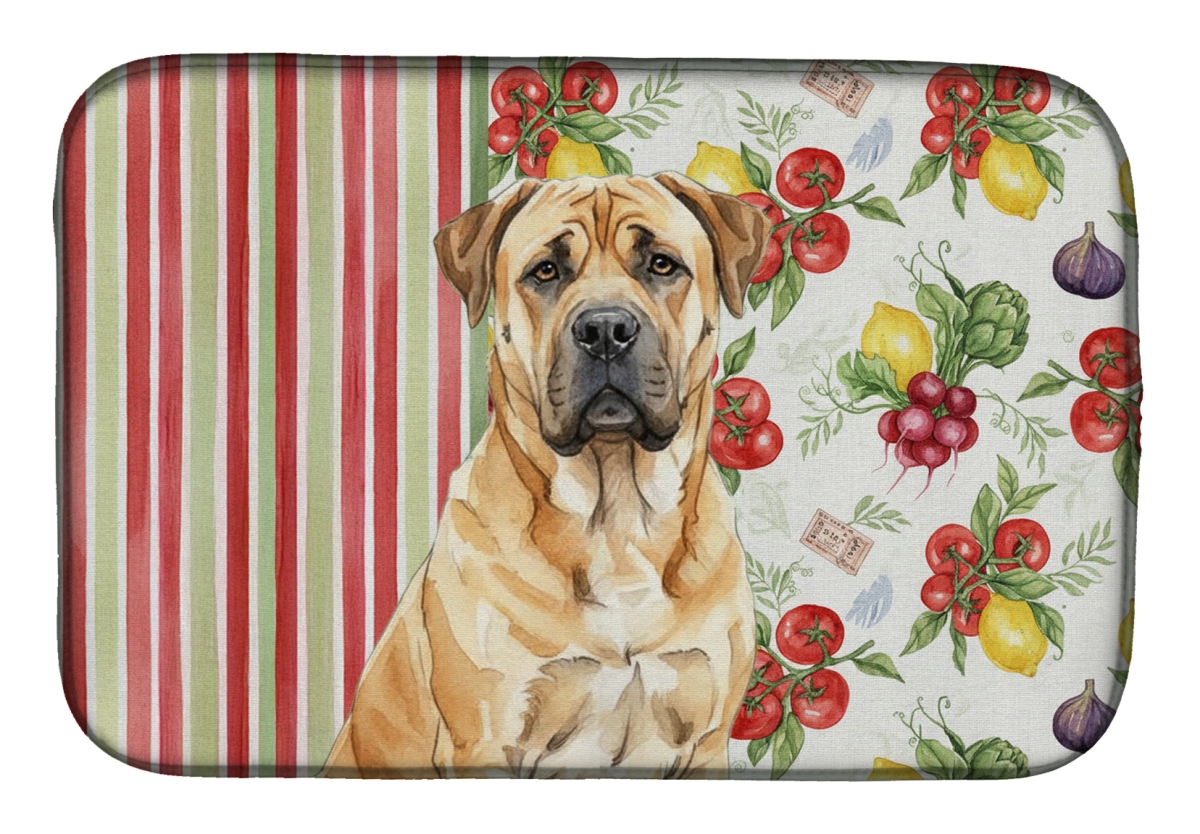 Picture of Carolines Treasures WDK8121DDM 21 x 14 in. Fawn Boerboel Vegetables Dish Drying Mat