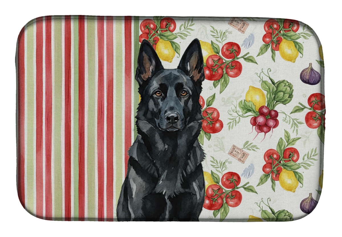 Picture of Carolines Treasures WDK8245DDM 21 x 14 in. Black German Shepherd Vegetables Dish Drying Mat