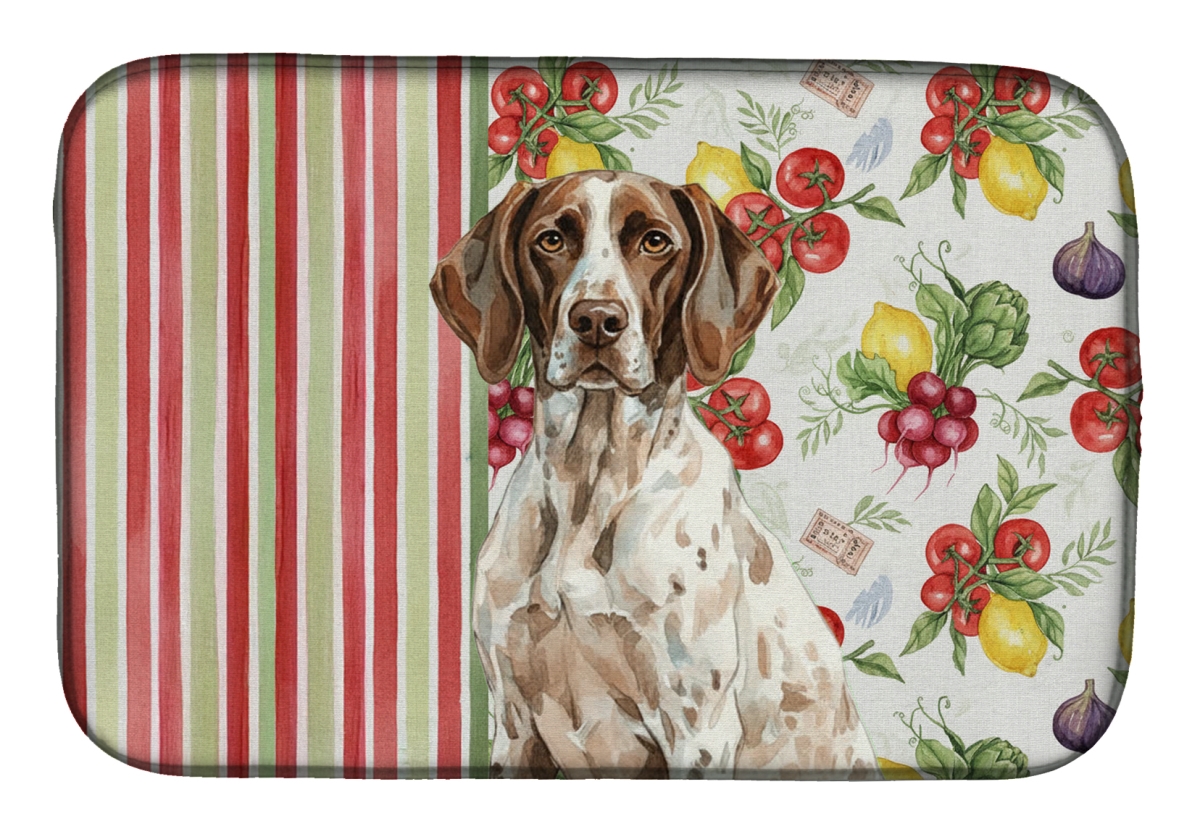 Picture of Carolines Treasures WDK8248DDM 21 x 14 in. German Shorthaired Pointer Vegetables Dish Drying Mat