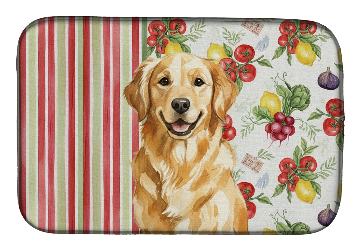 Picture of Carolines Treasures WDK8251DDM 21 x 14 in. Golden Retriever Vegetables Dish Drying Mat
