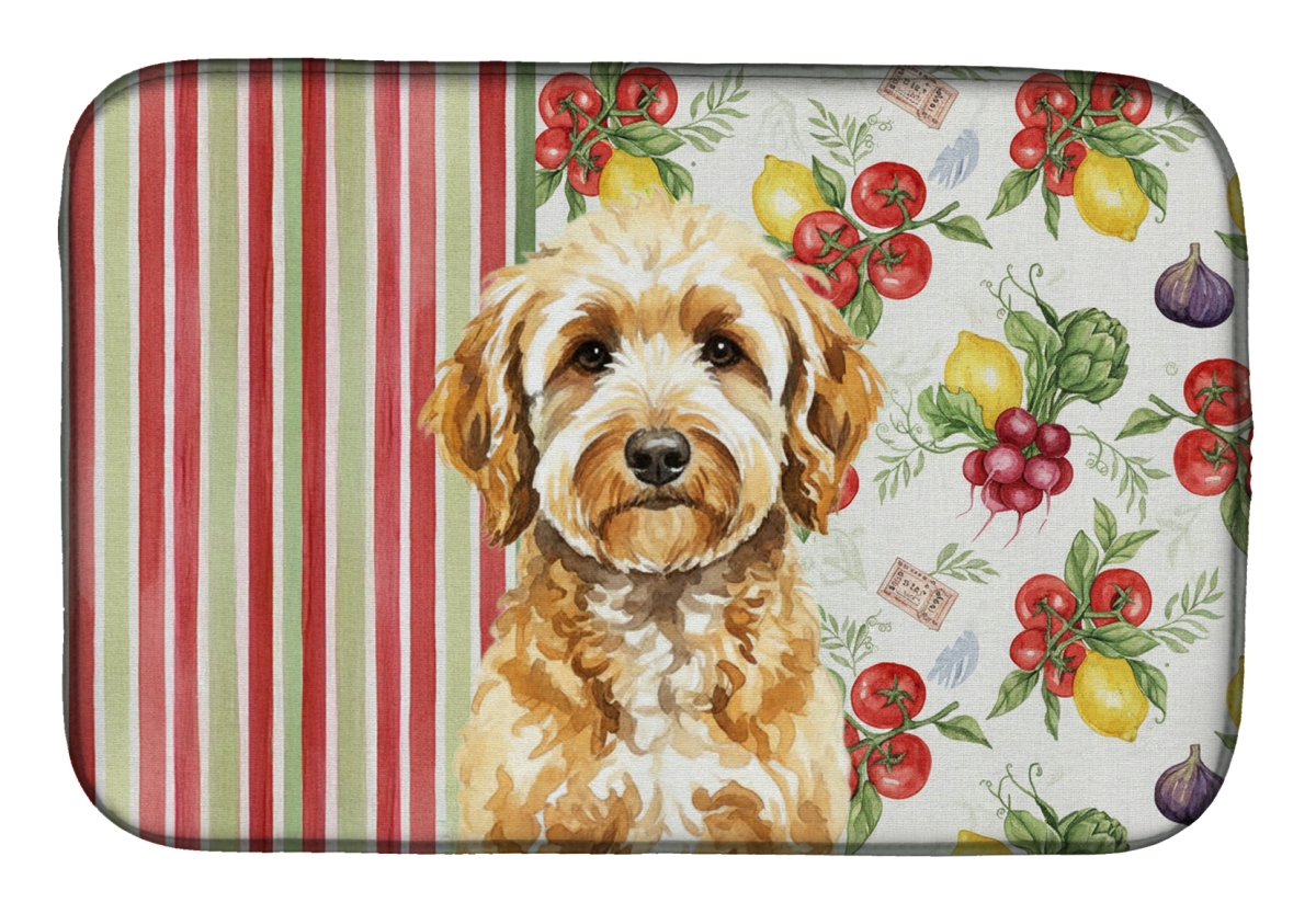 Picture of Carolines Treasures WDK8252DDM 21 x 14 in. Goldendoodle Vegetables Dish Drying Mat