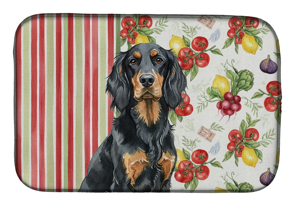 Picture of Carolines Treasures WDK8253DDM 21 x 14 in. Gordon Setter Vegetables Dish Drying Mat
