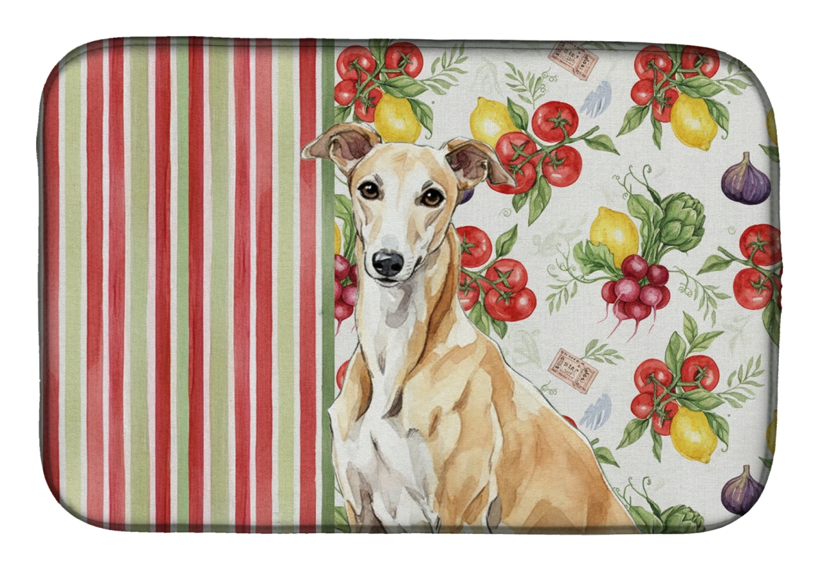 Picture of Carolines Treasures WDK8264DDM 21 x 14 in. Fawn Greyhound Vegetables Dish Drying Mat