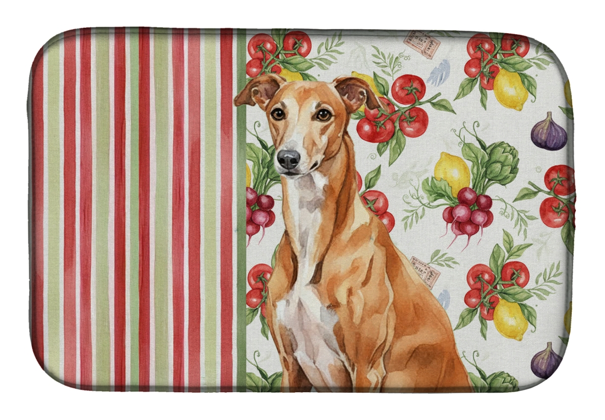 Picture of Carolines Treasures WDK8265DDM 21 x 14 in. Red Greyhound Vegetables Dish Drying Mat