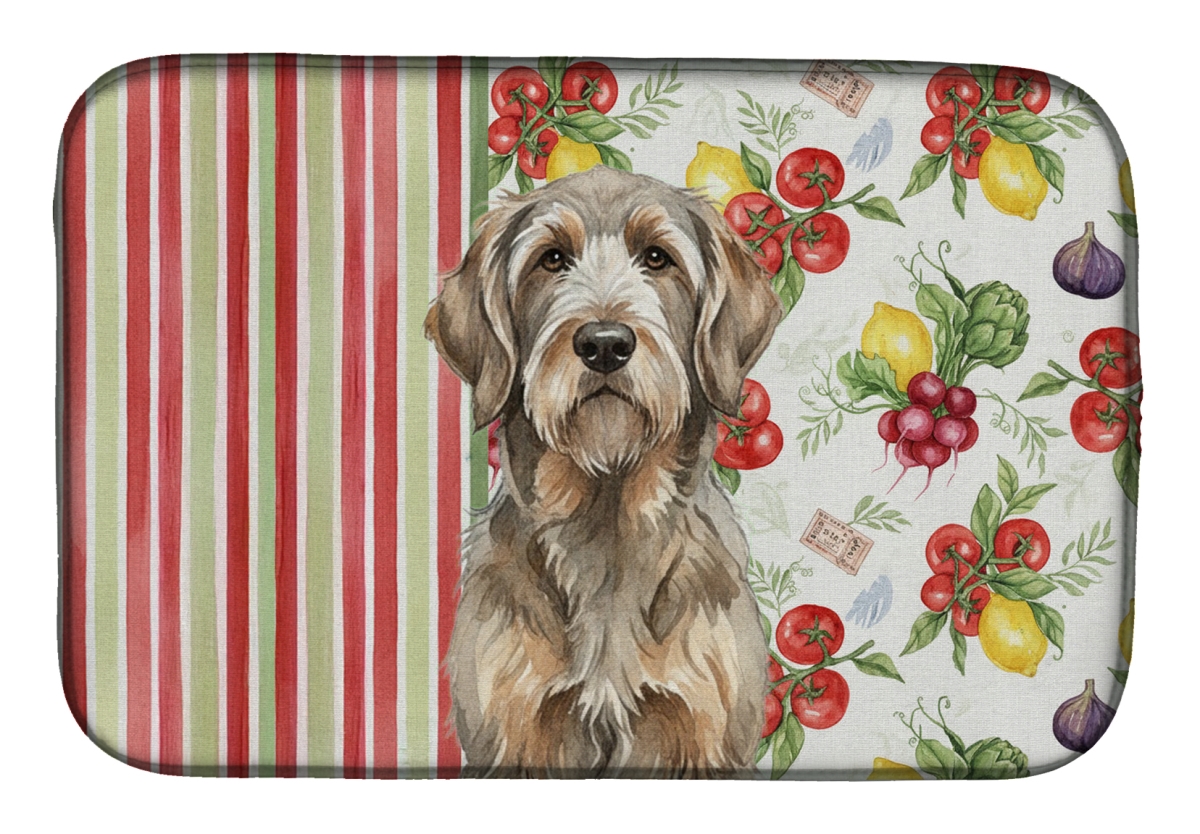 Picture of Carolines Treasures WDK8339DDM 21 x 14 in. Grizzle & Tan Otterhound Vegetables Dish Drying Mat