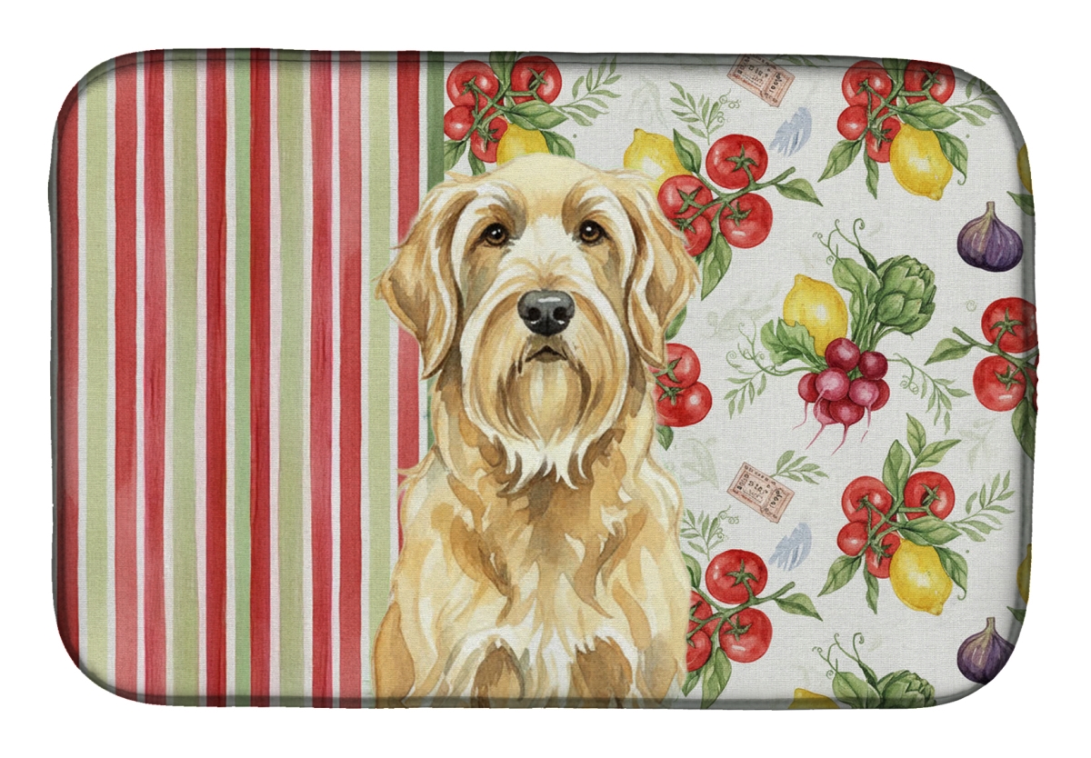 Picture of Carolines Treasures WDK8340DDM 21 x 14 in. Wheaten & Tan Otterhound Vegetables Dish Drying Mat