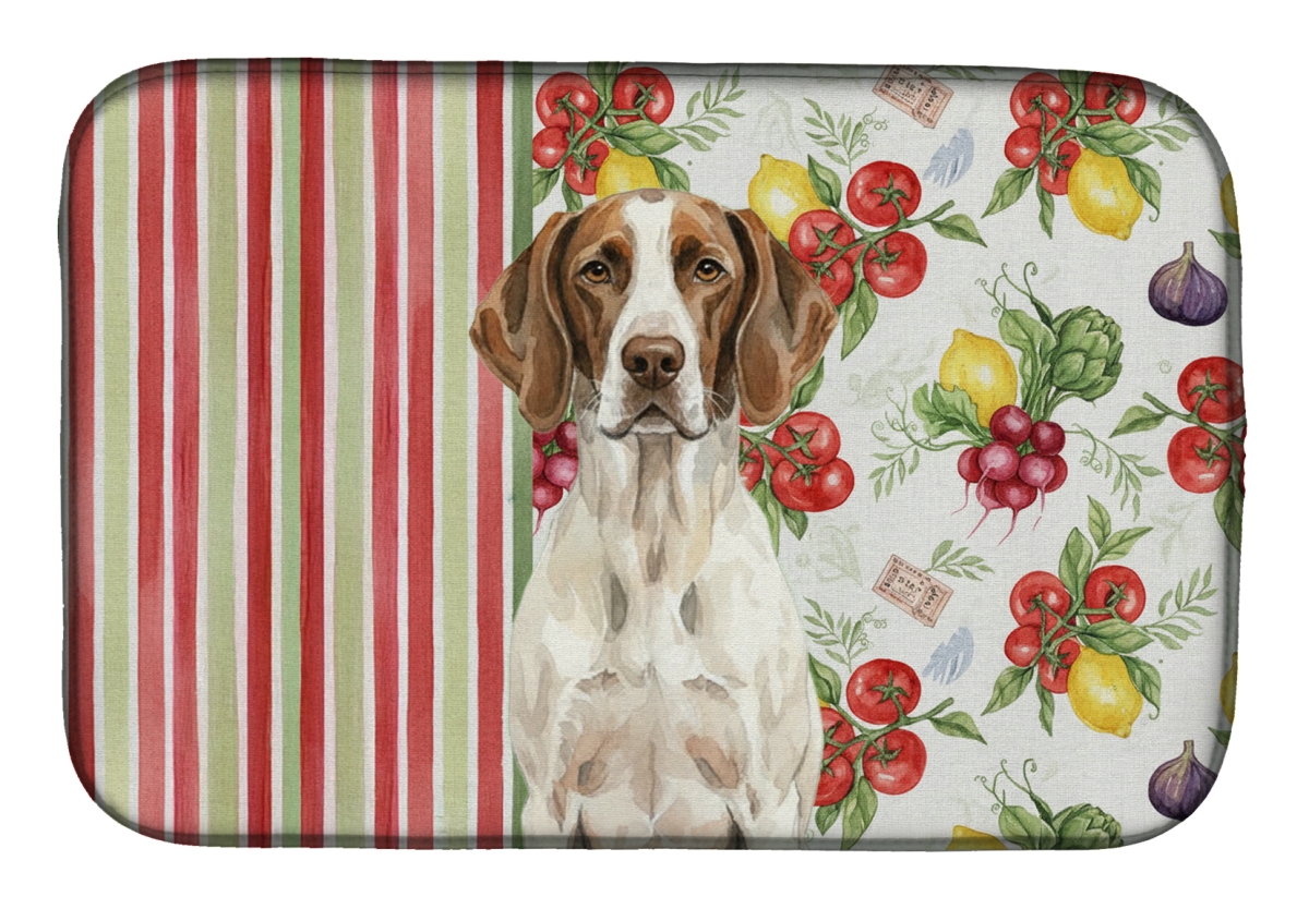 Picture of Carolines Treasures WDK8355DDM 21 x 14 in. Liver & White Pointer Vegetables Dish Drying Mat