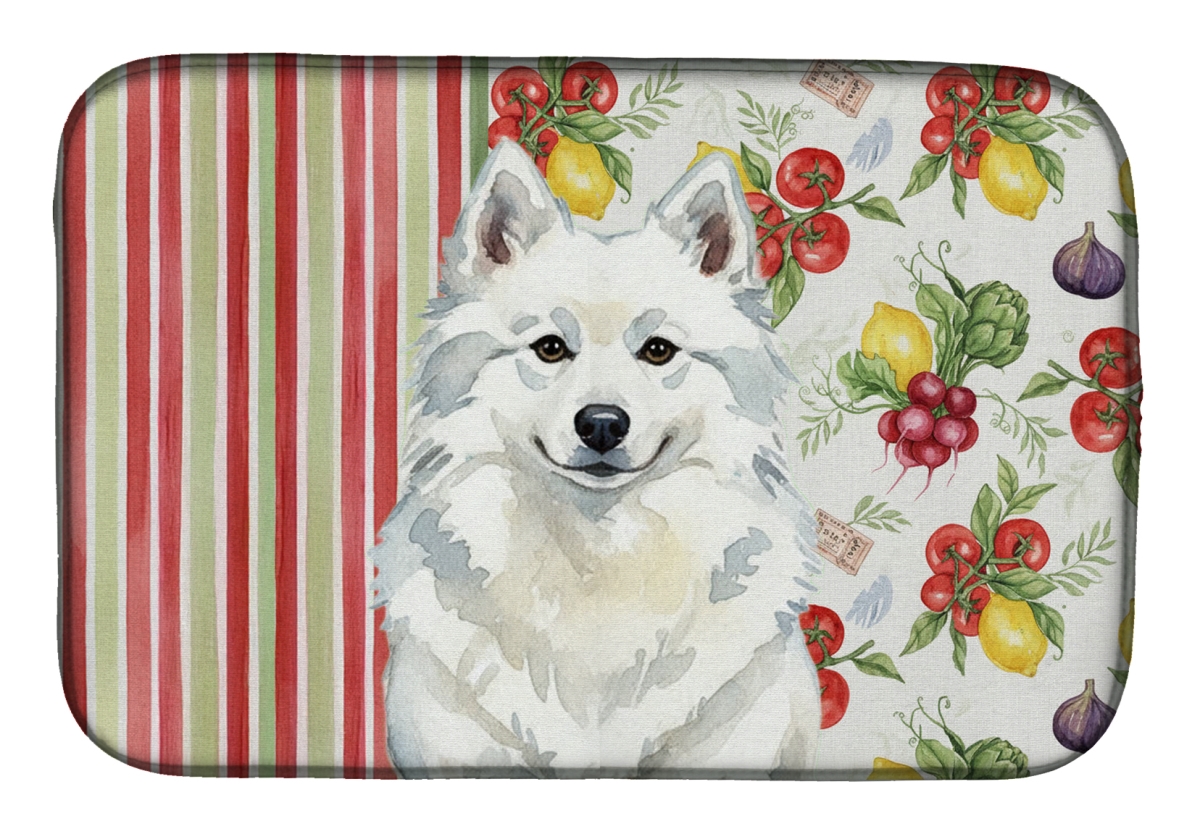 Picture of Carolines Treasures WDK8077DDM 21 x 14 in. American Eskimo Vegetables Dish Drying Mat