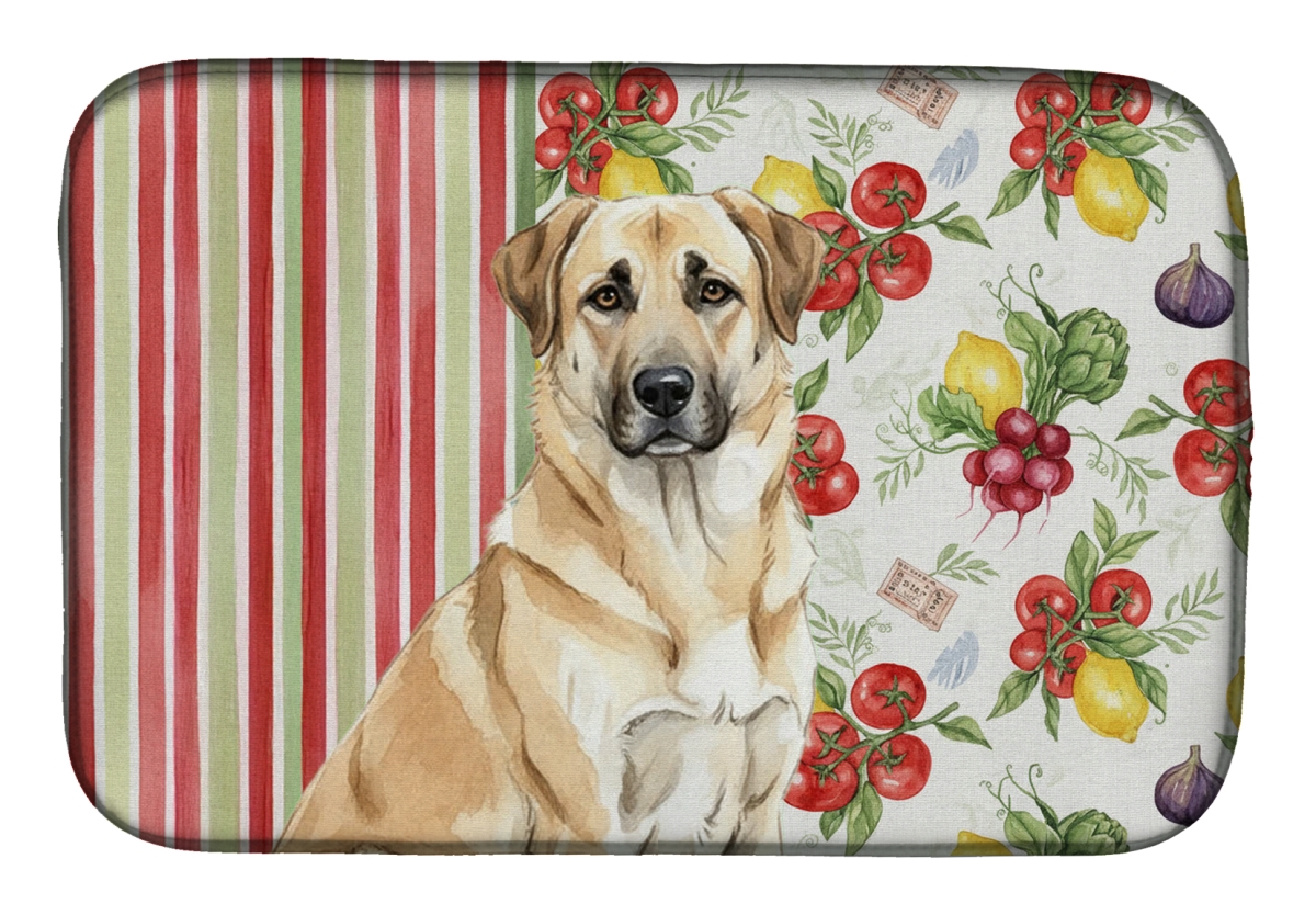Picture of Carolines Treasures WDK8086DDM 21 x 14 in. Anatolian Shepherd Dog Vegetables Dish Drying Mat