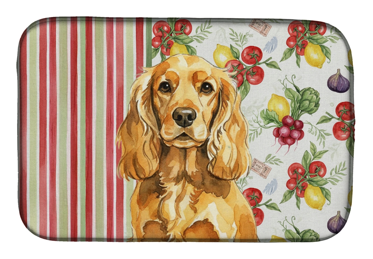 Picture of Carolines Treasures WDK8218DDM 21 x 14 in. Golden English Cocker Spaniel Vegetables Dish Drying Mat