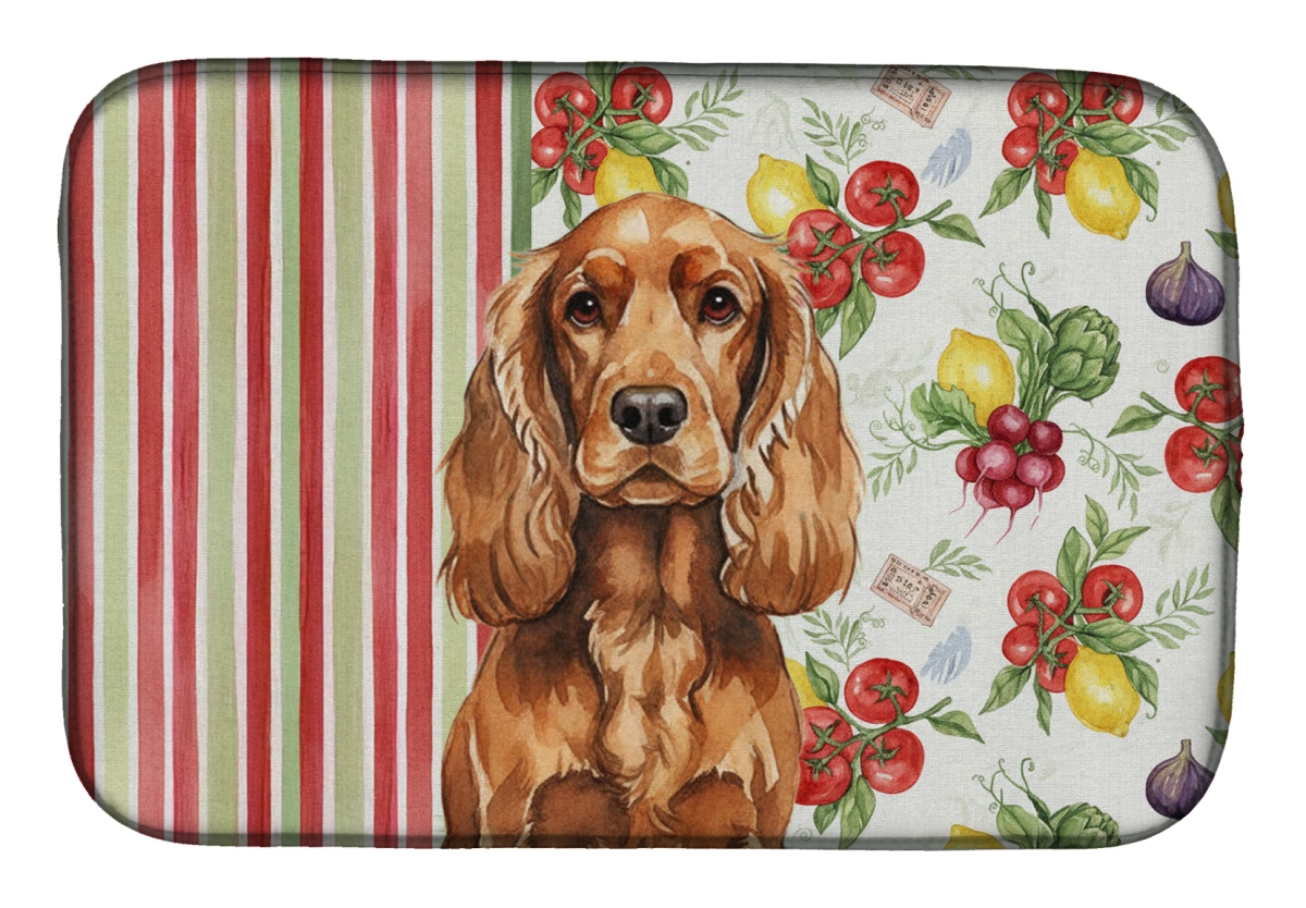 Picture of Carolines Treasures WDK8223DDM 21 x 14 in. Red English Cocker Spaniel Vegetables Dish Drying Mat