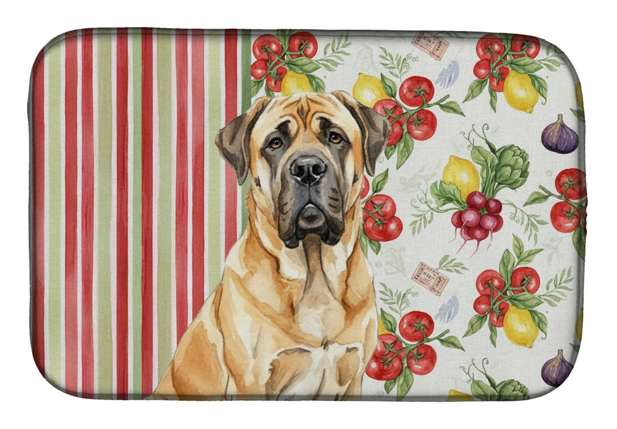 Picture of Carolines Treasures WDK8226DDM 21 x 14 in. Fawn English Mastiff Vegetables Dish Drying Mat