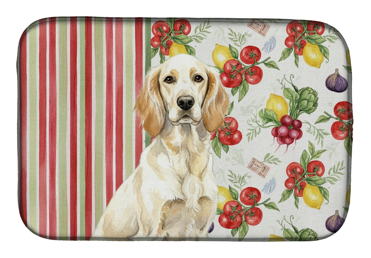 Picture of Carolines Treasures WDK8228DDM 21 x 14 in. Lemon Belton English Setter Vegetables Dish Drying Mat