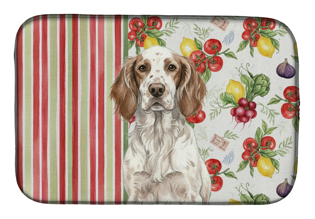 Picture of Carolines Treasures WDK8229DDM 21 x 14 in. Liver Belton English Setter Vegetables Dish Drying Mat
