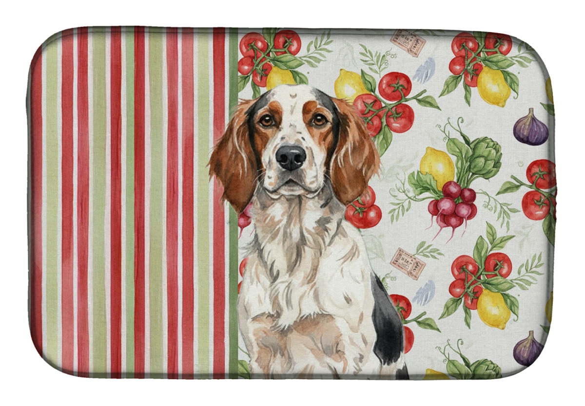 Picture of Carolines Treasures WDK8231DDM 21 x 14 in. Tricolor English Setter Vegetables Dish Drying Mat