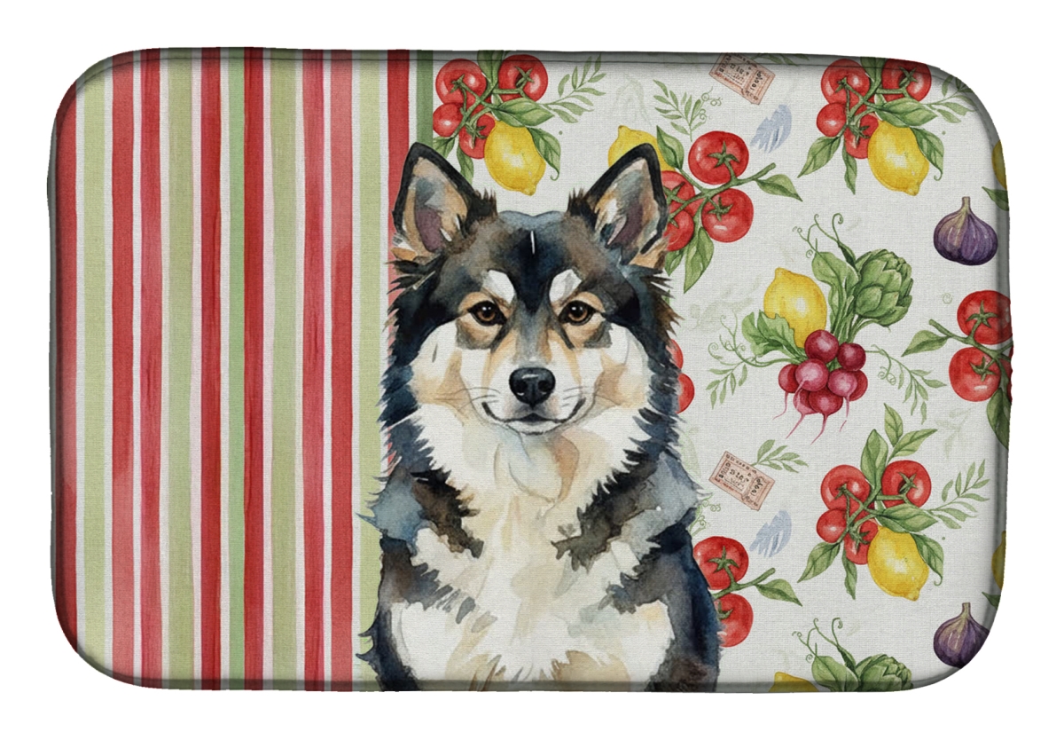 Picture of Carolines Treasures WDK8237DDM 21 x 14 in. Finnish Lapphund Vegetables Dish Drying Mat