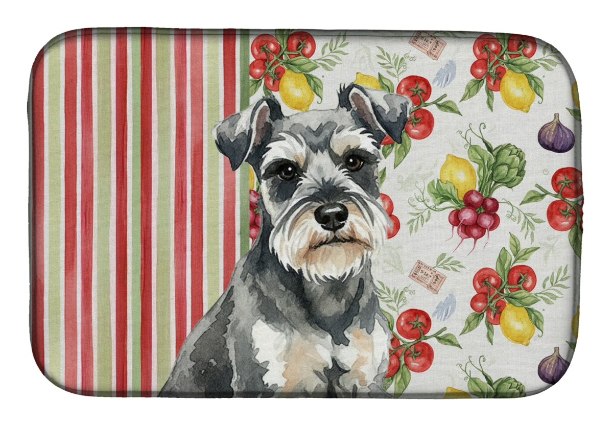 Picture of Carolines Treasures WDK8319DDM 21 x 14 in. Miniature Schnauzer Vegetables Dish Drying Mat