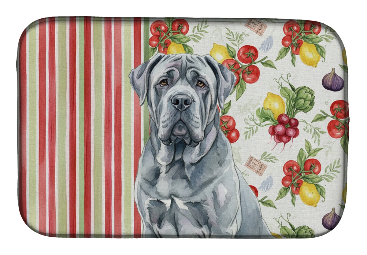 Picture of Carolines Treasures WDK8322DDM 21 x 14 in. Blue Neapolitan Mastiff Vegetables Dish Drying Mat