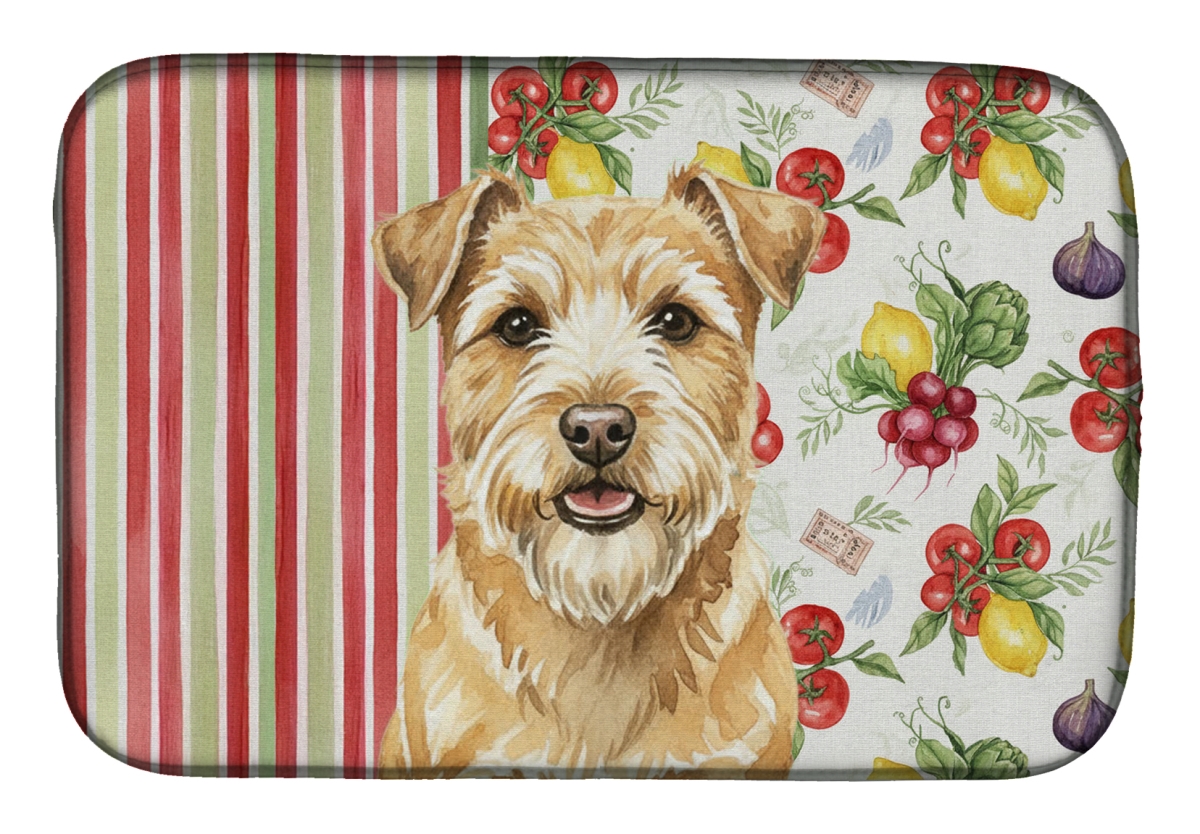 Picture of Carolines Treasures WDK8331DDM 21 x 14 in. Wheaten Norfolk Terrier Vegetables Dish Drying Mat