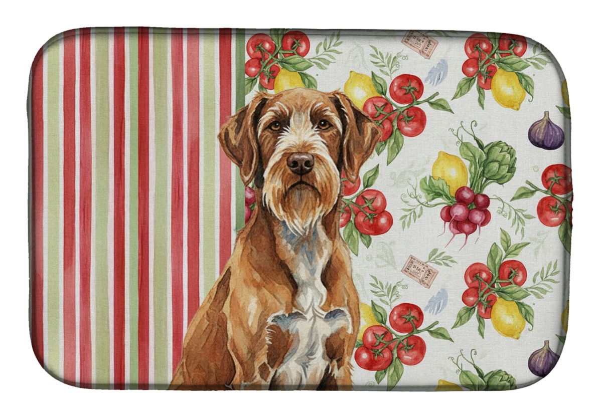 Picture of Carolines Treasures WDK8458DDM 21 x 14 in. Wirehaired Pointing Griffon Vegetables Dish Drying Mat