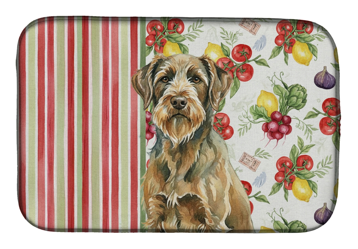 Picture of Carolines Treasures WDK8459DDM 21 x 14 in. Chestnut Wirehaired Pointing Griffon Vegetables Dish Drying Mat